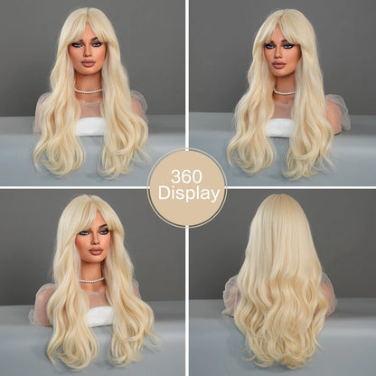 NAMM Barbie Wig Long Blonde Wigs For Women Popular Synthetic Wig for Daily Cosplay Halloween High Density Hair
