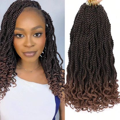 Wavy Senegalese Twist Crochet Hair Pre-Looped Passion Twist Crochet Hair With Curly Ends Synthetic Havana Twist Braiding Hair
