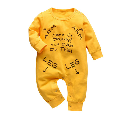 Four Seasons Baby Boys Letter Romper Clothes for Newborns infant One Piece Crawling Clothing Cotton Long Sleeve Jumpsuit Onesie