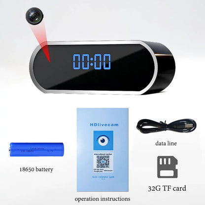 HD1080P Home Wireless Mini HD Camera Clock Camera Home Video Surveillance WIFI Mobile Remote Viewing Infrared Night Vision