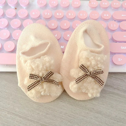 New Baby Infant Socks Cute Bear Newborn Boy Girls Short Sock Kids Toddler Soft Cotton Animal Design Children's Breathable Socken