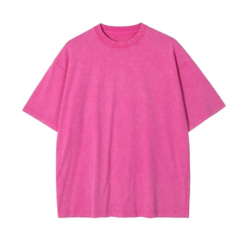 2025 Washed Vintage T-Shirts Street Hip Hop Retro Punk T Shirt women Harajuku Casual Cotton Short Sleeve Acid Wash TShirts top