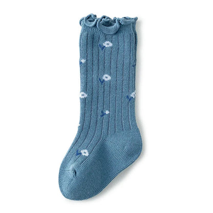 4 Pairs/lot Girl Socks Cute Cotton Baby Knee Socks Newborn Long Tube Kids Children Soft High Sock Toddler Leg Warmers Socken