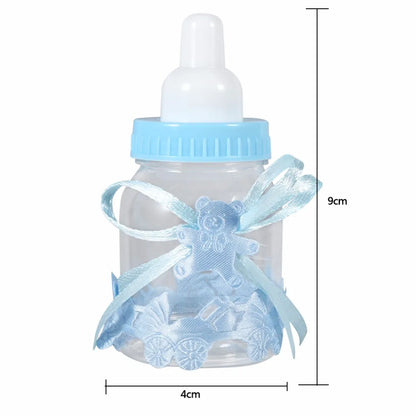 12pcs Clear Candy Chocolate Boxes Plastic Feeder Feeding Bottle For Wedding Party Birthday Baby Shower Favors Maternity Gifts