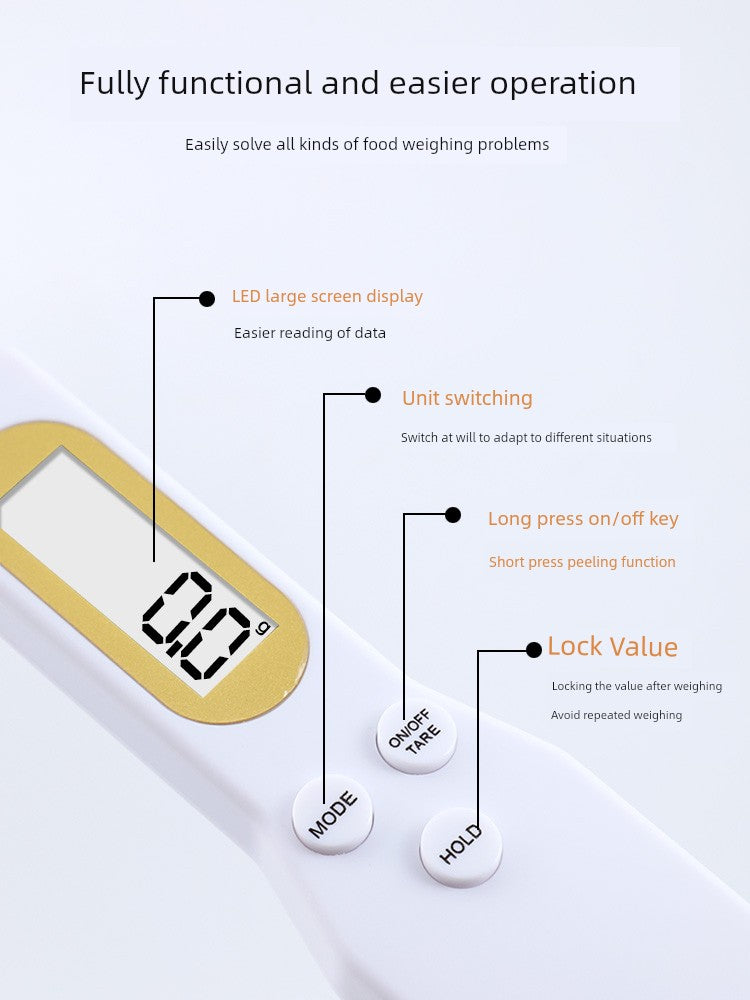 Electronic Scale Measuring Spoon Scale Snowflake Crisp Weighing Spoon Scale Measuring Spoon Measuring Spoon Gram Measuring Spoon Home Baking Tool