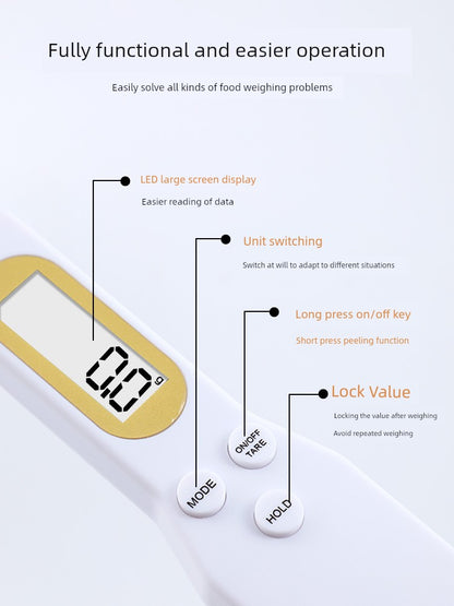 Electronic Scale Measuring Spoon Scale Snowflake Crisp Weighing Spoon Scale Measuring Spoon Measuring Spoon Gram Measuring Spoon Home Baking Tool