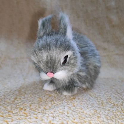 Simulation Plush Toys Action Figures Kids Gift Simulation Rabbit Toy Squatting Model Home Decoration Rabbit Model Easter Rabbits