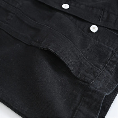 Men's New Fashion Sleeveless Denim Vest  Autumn Casual Solid Color Cowboy Jacket Slim Fit Single-breasted Jeans Streetwear