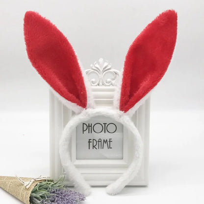 Cute Colorful Bunny Ear Easter Headbands Plush Adult Kids Headwear Rabbit Ear Hair Accessories Masquerade Tiara Adult Children