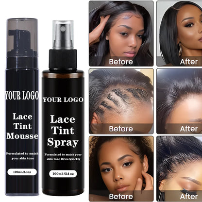 100ml Lace Tint Spray Wig Knots Healer Quick Dry Wig Grids Concealer Lace Tint Mousse For Lace Front Closures