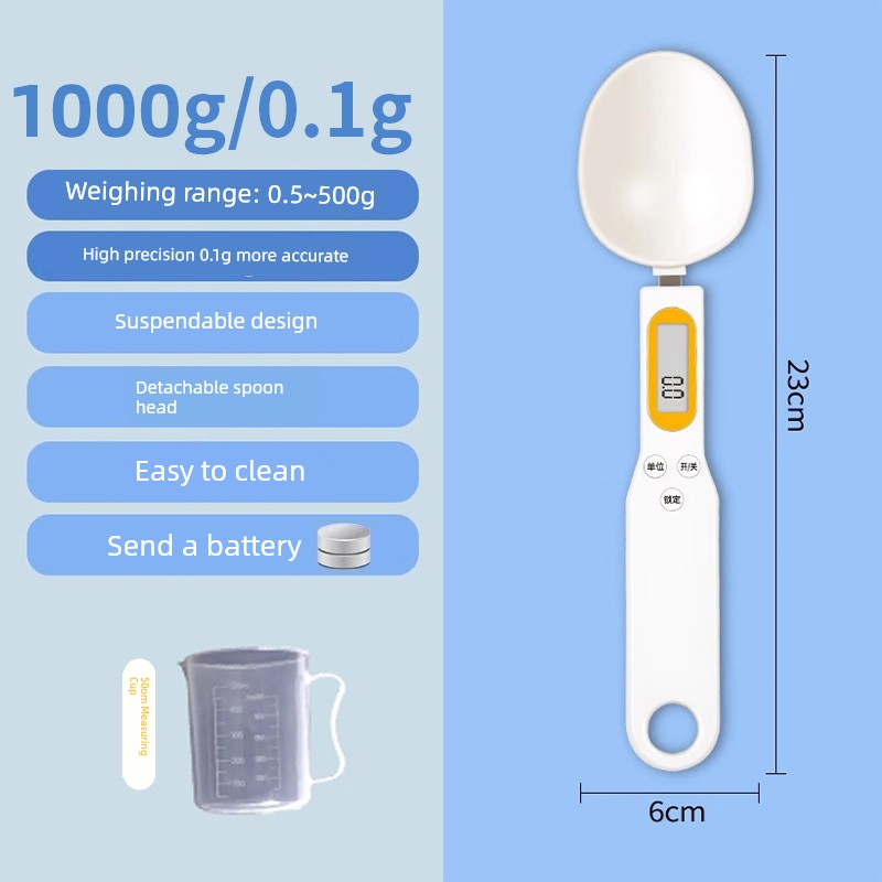 Electronic Scale Measuring Spoon Scale Grams Milk Powder Baby Baby Solid Food with Weighing Scale Measuring Spoon Measuring Spoon Kitchen Baking Flour