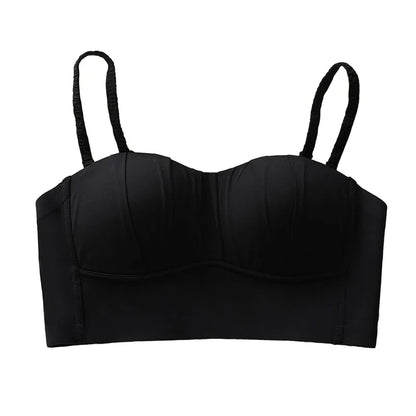 New Nylon French Pleated Bra New Detachable Ringless Thin Bra Without Underwire Seamless Underwear for Women Bras for Women