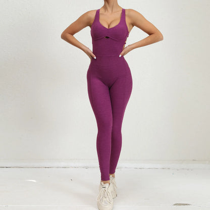 Yoga Set Workout One-piece Suit Women Sports Push Up Yoga Clothes Backless Activewear Fitness Set Women Gym Jumpsuit Female