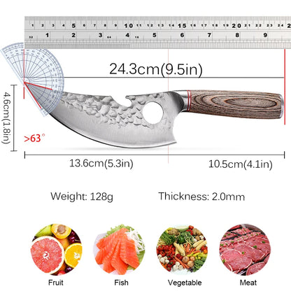 Forged Stainless Steel Kitchen Chef Boning Knifes Handmade Fishing Knife Meat Cleaver Butcher Knife Meat Cleaver Cooking Tools