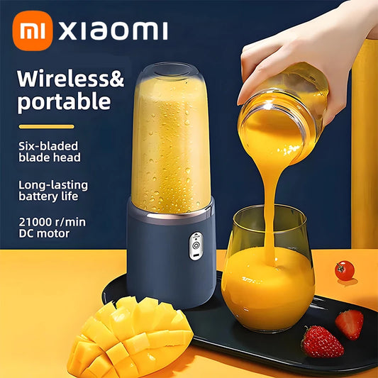 Xiaomi Portable Electric Fruit Juice Blenders 400ml Personal sized Mini Bottle Home USB rechargeable 6 Blades blender Machine