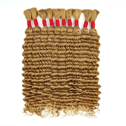 Human Braiding Hair Deep Wave Bulk Human Hair for Boho Braids 100% Brazilian Virgin Curly Hair for Braiding Hair Extensions