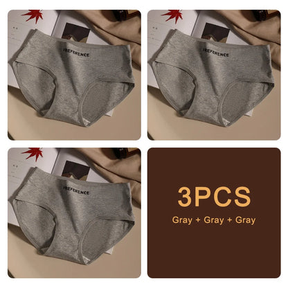 3PCS/set Fashion Seamless Women Panties Underpanties Sports Soft Female Underwear Large Size Sexy Pure Cotton Women's Intimates