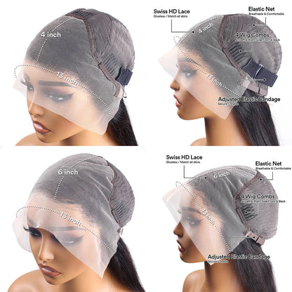 30 40 Inch 13x4 Body Wave Lace Front Human Hair Wigs 13x6 HD Transparent 200 Density Lace Frontal Wig Brazilian Hair For Women