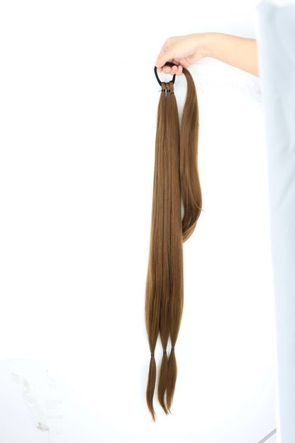AZQUEEN synthetic Braided ponytail Hairpieces with elastic rubber band Heat-resistant high temperature fiber suitable for women
