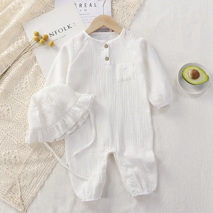 Baby Clothes Newborn Jumpsuit Girls Boys Muslin Spring Autumn Cotton Long Sleeve Infants Romper 0-24M