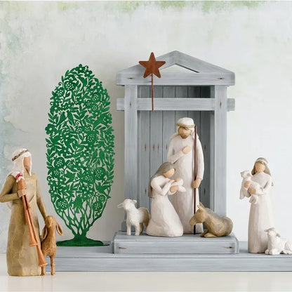 2024 Jesus Nativity Statue Resin Holy Family Willow Tree Set Ornaments Easter Religious Crafts Diy Customized Christmas Gift