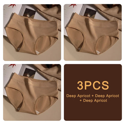 3PCS/set Fashion Seamless Women Panties Underpanties Sports Soft Female Underwear Large Size Sexy Pure Cotton Women's Intimates