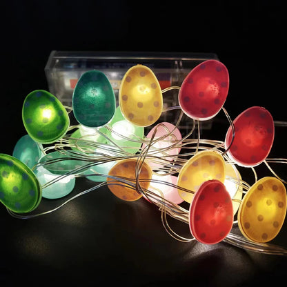 2M 20LED 2025 Easter Rabbit Carrot LED String Light Chick Eggs Fairy Light Garland kids room Happy Easter Party Home Decoration