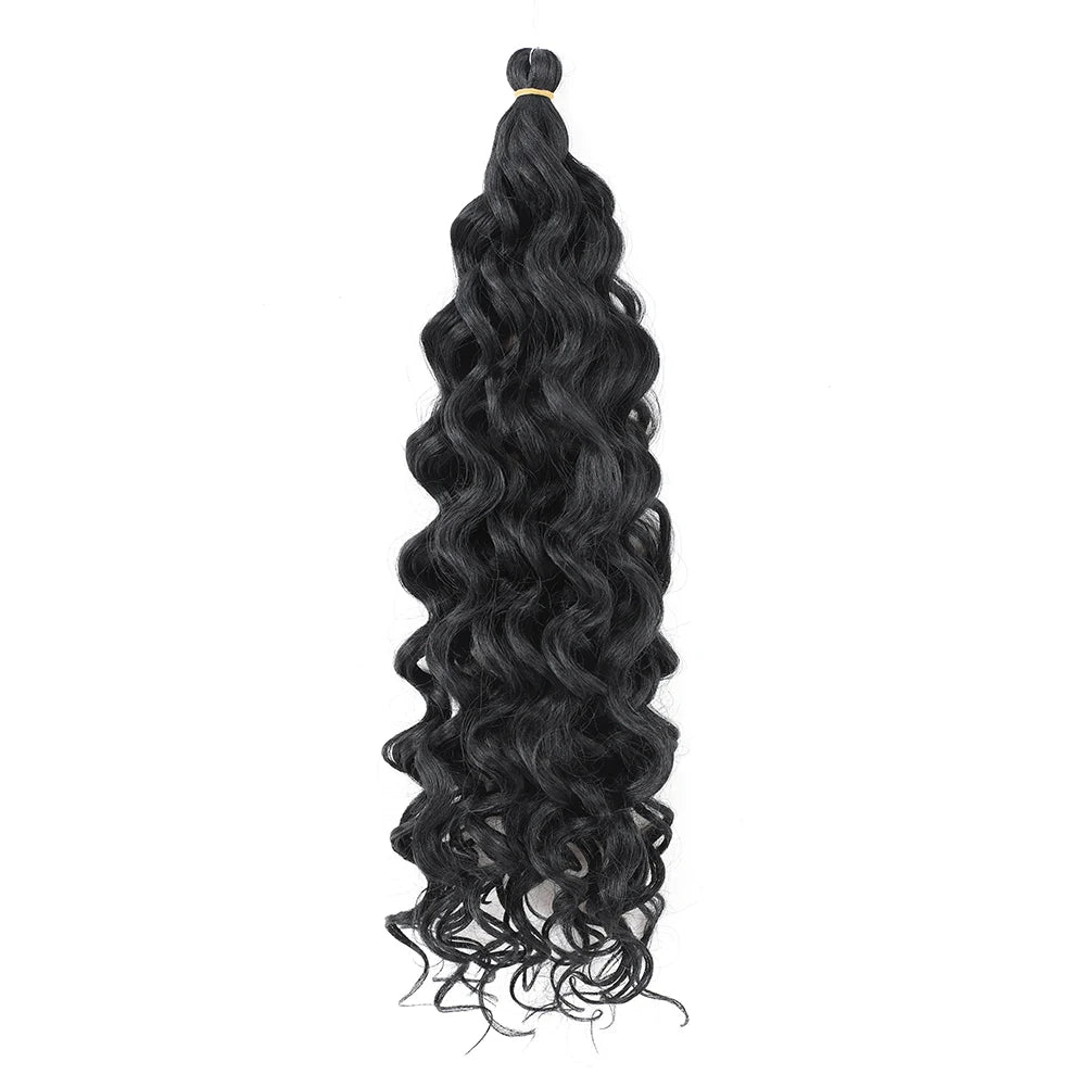 Hawaii Ocean Wave Braiding Synthetic Hair Curly Crochet Hair Extension Goddess Locs Premium Hair Boho Style Hairpiece For Women