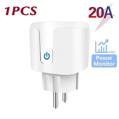 Tuya Smart Socket EU 20A Wifi Smart Plug Without Power Monitoring Smart Life APP Remote Control Support Google Assistant Alexa