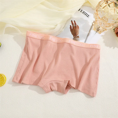 Women's Cotton Panties Boxer Underwear Female Sexy Letter Belt Safety Shorts Seamless Solid Color Intimates Mid Waist Boyshorts