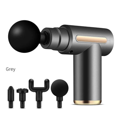 Portable Fascia Massage Gun Electric Percussion Pistol Massager Body Massage with LED Touch Screen 4 Replaceable Massage Heads