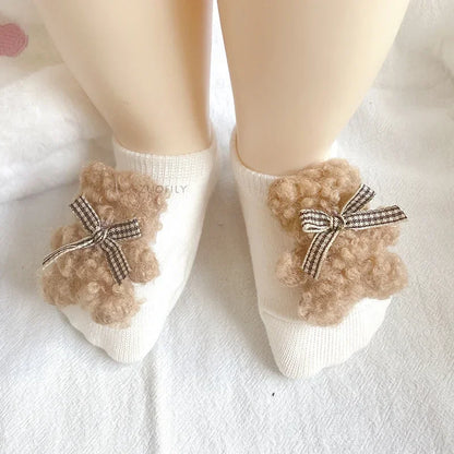 New Baby Infant Socks Cute Bear Newborn Boy Girls Short Sock Kids Toddler Soft Cotton Animal Design Children's Breathable Socken