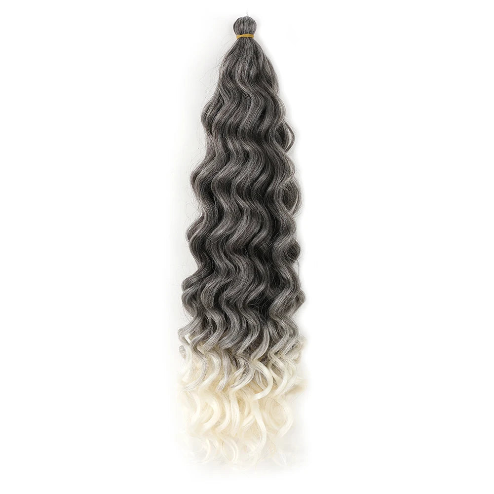 Hawaii Ocean Wave Braiding Synthetic Hair Curly Crochet Hair Extension Goddess Locs Premium Hair Boho Style Hairpiece For Women