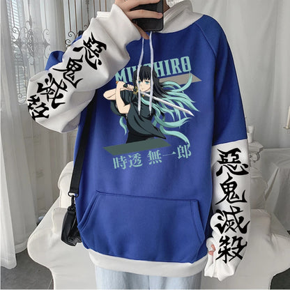 Demon Slayer Anime Harajuku Hoodie Men Cool Cartoon Printed Tokitou Muichirou Sweatshirt Plus Size imetsu no Yaiba Manga Hoodies