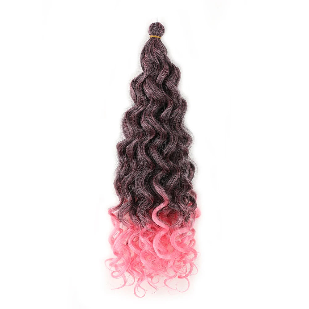 Hawaii Ocean Wave Braiding Synthetic Hair Curly Crochet Hair Extension Goddess Locs Premium Hair Boho Style Hairpiece For Women