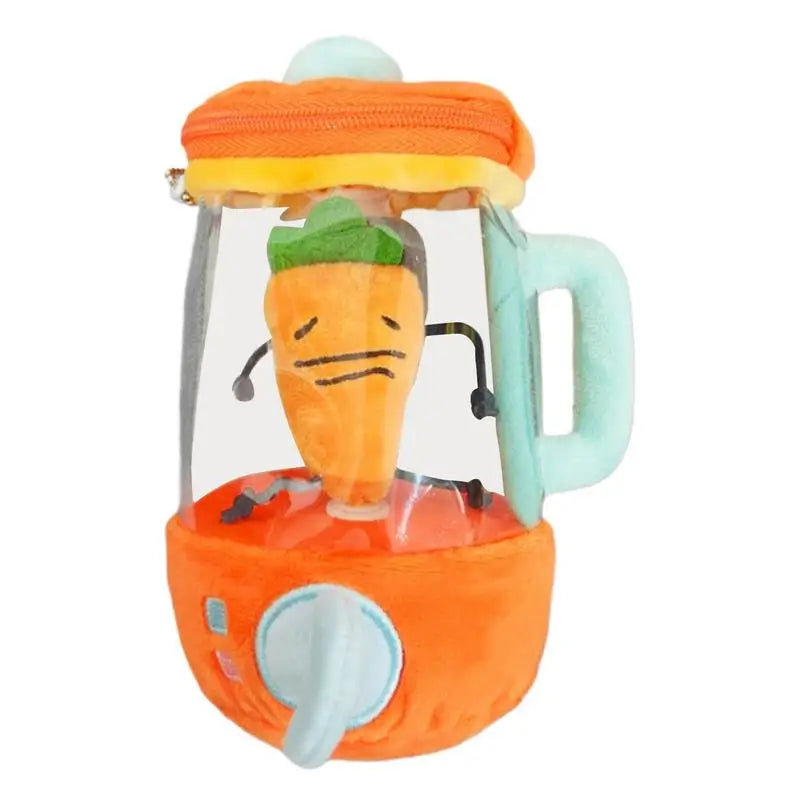 Fun Drawstring Rotating Plush Toy Carrot Blender Plush Pull String Wind-up Carrot Juicer Plush Toy Interactive
