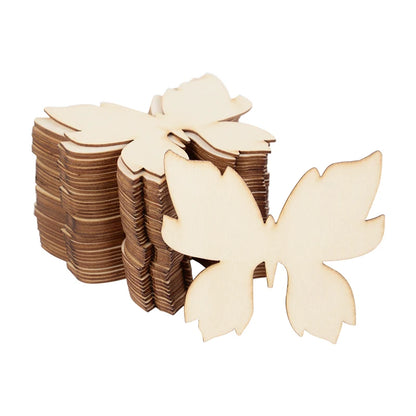 10pcs Unfinished Wooden Butterfly Blank Slice Kids Painting Toy Easter Home Decoration Wedding Birthday Party Gift DIY Crafts