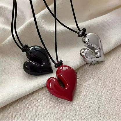 Women's Fashion New Heart Pendant Adjustable Pull-out Necklace For Party Gifts Pendant Jewelry  Accessories Free Shipping