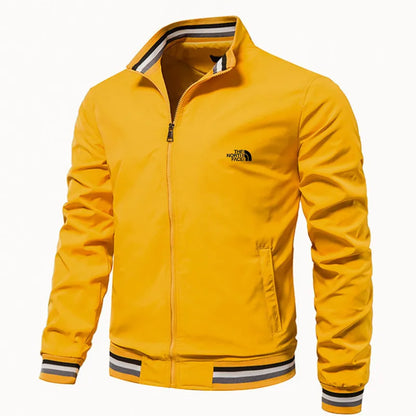 Autumn and Winter Men's Stand Collar Casual Zipper Jacket Outdoor Sports Coat Windbreaker for Men Waterproof Bomber