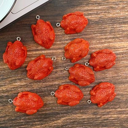 6pcs Simulation Roast Chicken Resin Earring Charms Hot Easter Food Pendant For Earring Keychain Diy Jewelry Make