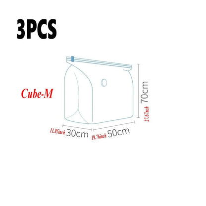 Cube Vacuum Storage Bags umbo Vacuum Seal Bags for Clothes, Bedding, Blanket, Comforter, Duvet, Pillow, Idea for Travel & Closet
