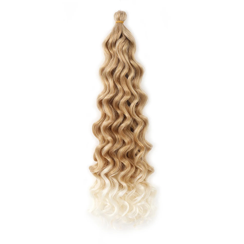Hawaii Ocean Wave Braiding Synthetic Hair Curly Crochet Hair Extension Goddess Locs Premium Hair Boho Style Hairpiece For Women