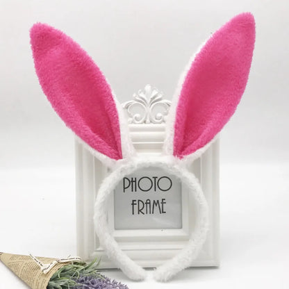 Cute Colorful Bunny Ear Easter Headbands Plush Adult Kids Headwear Rabbit Ear Hair Accessories Masquerade Tiara Adult Children