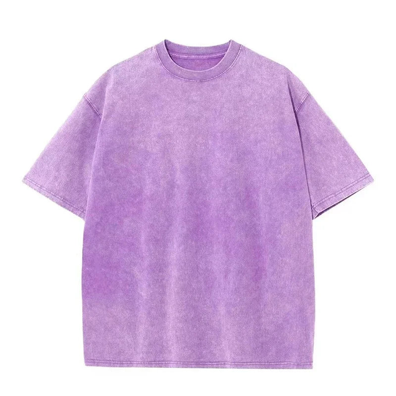 2025 Washed Vintage T-Shirts Street Hip Hop Retro Punk T Shirt women Harajuku Casual Cotton Short Sleeve Acid Wash TShirts top