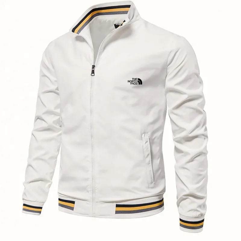 Autumn and Winter Men's Stand Collar Casual Zipper Jacket Outdoor Sports Coat Windbreaker for Men Waterproof Bomber