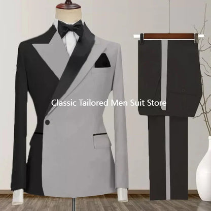 New Yellow Men Suits Latest Design Lapel One Button Casual Slim Male Suit Business Wedding Groom Elegant 2 Piece Blazer Pants