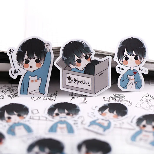 32pcs Cute Boy Stickers For Car Styling Waterproof Bike Motorcycle Phone Book Travel Luggage Toy Funny Sticker Bomb Decals