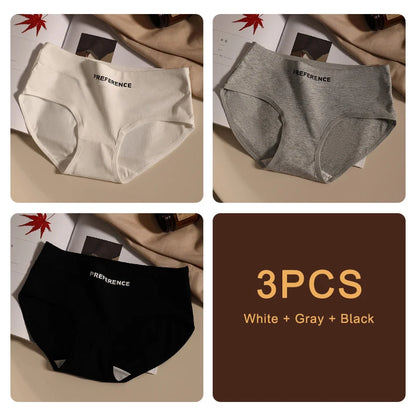 3PCS/set Fashion Seamless Women Panties Underpanties Sports Soft Female Underwear Large Size Sexy Pure Cotton Women's Intimates