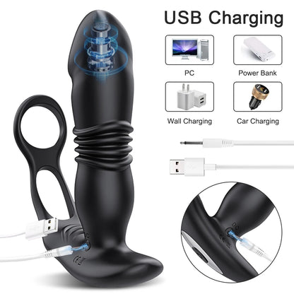 APP Control Telescopic Butt Plug Anal Vibrator Sex Toys for Men Ass Anal Dildo Prostate Massager Men  Bluetooth Buttplug 9 Modes