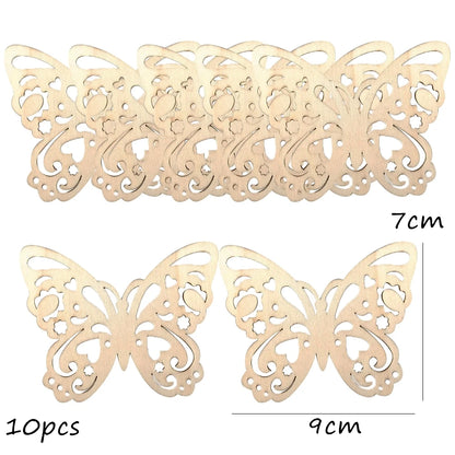 10pcs/set Easter Spring Wooden Ornament Insect Flower Hanging Pendants 2024 Spring Home Decorations DIY Gifts Wrapping Supplies